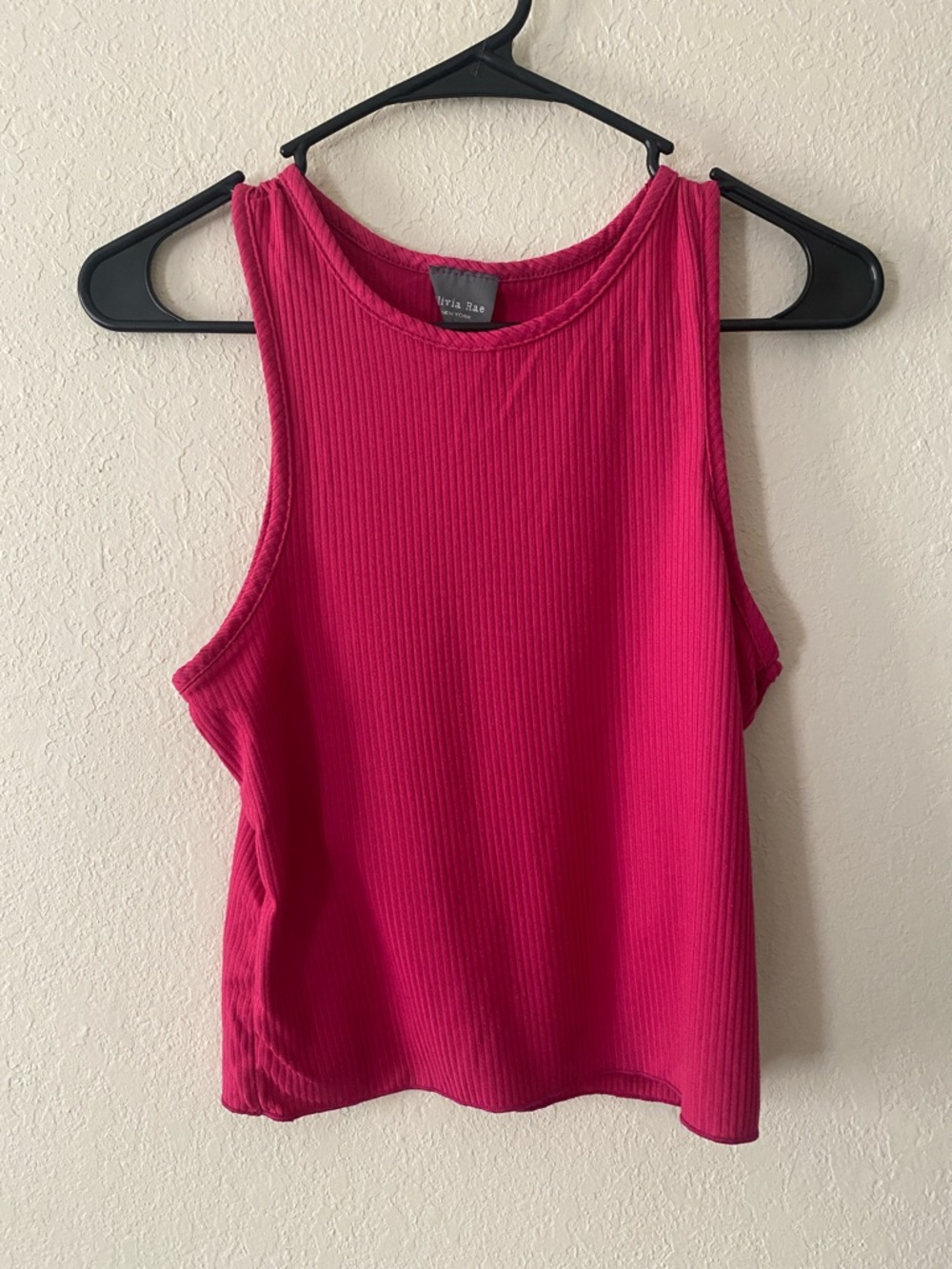 Olivia Rae Ribbed Tank in Fuchsia Pink - Picture 2 of 9